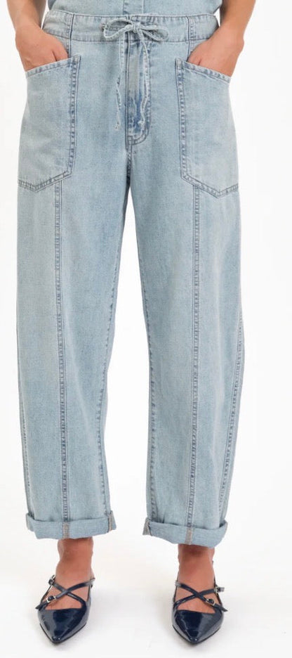 Villa Drawstring Barrel Jean-Wild Card