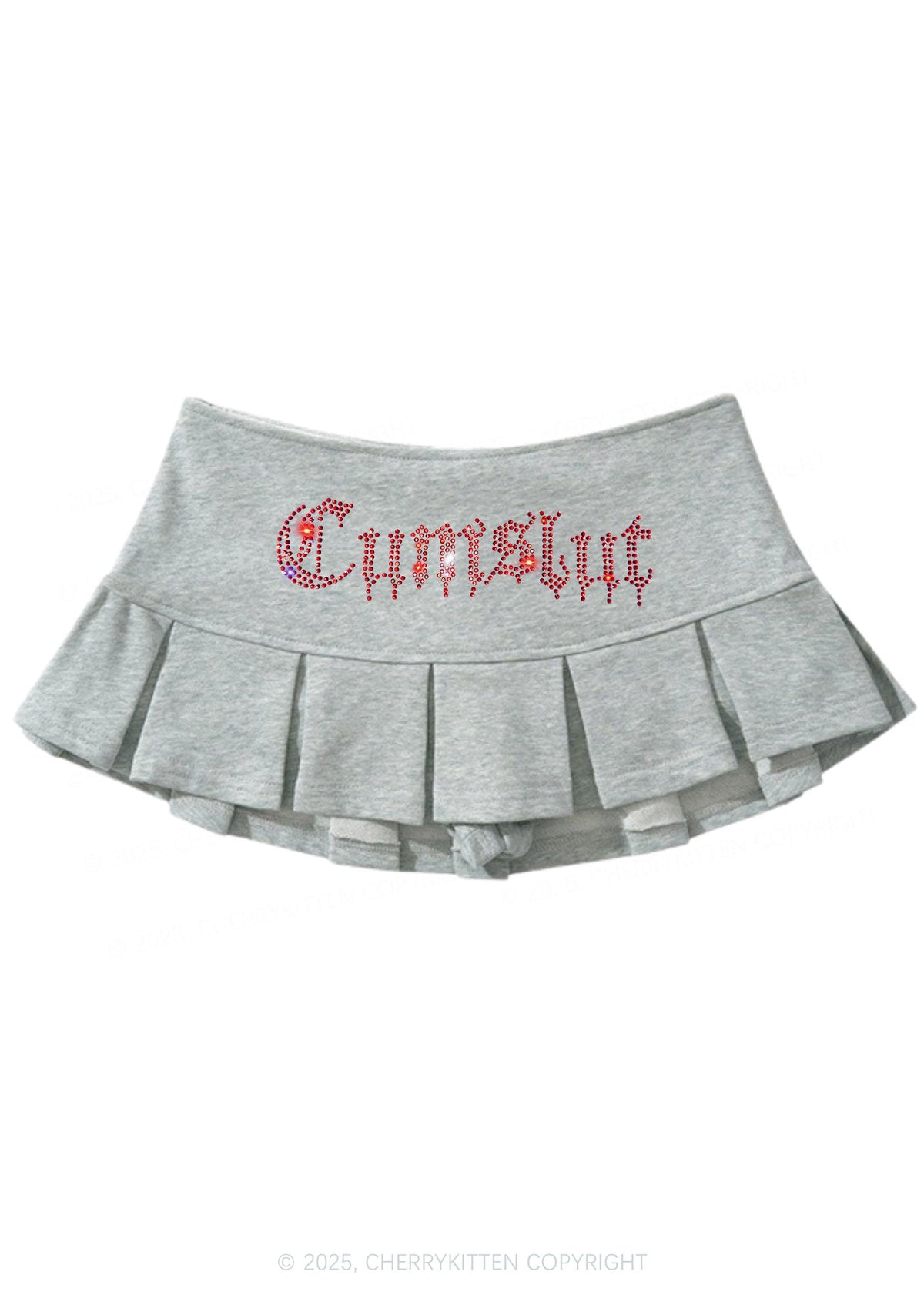 Rhinestone Cxmslxt Y2K Mini Pleated Skirts Cherrykitten