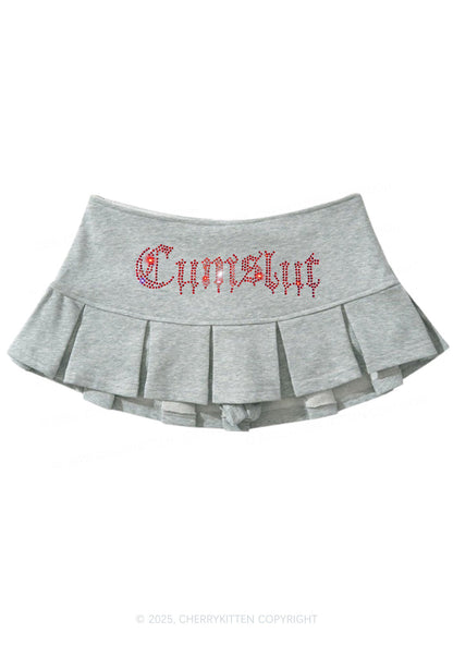 Rhinestone Cxmslxt Y2K Mini Pleated Skirts Cherrykitten