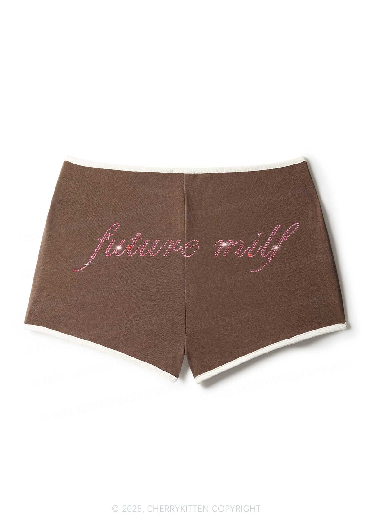 Rhinestone Pink Future Mxxf Y2K Booty Shorts Cherrykitten