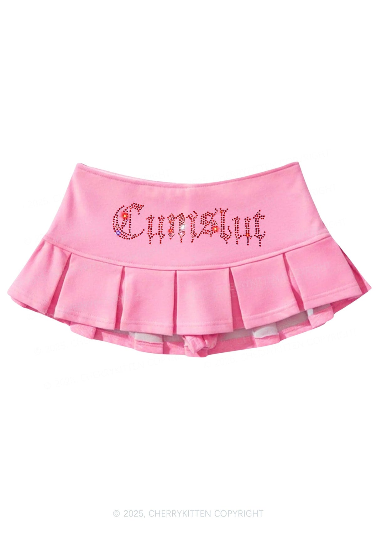 Rhinestone Cxmslxt Y2K Mini Pleated Skirts Cherrykitten