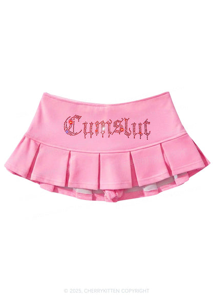 Rhinestone Cxmslxt Y2K Mini Pleated Skirts Cherrykitten
