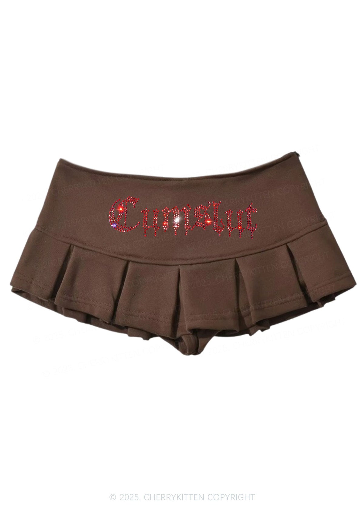 Rhinestone Cxmslxt Y2K Mini Pleated Skirts Cherrykitten