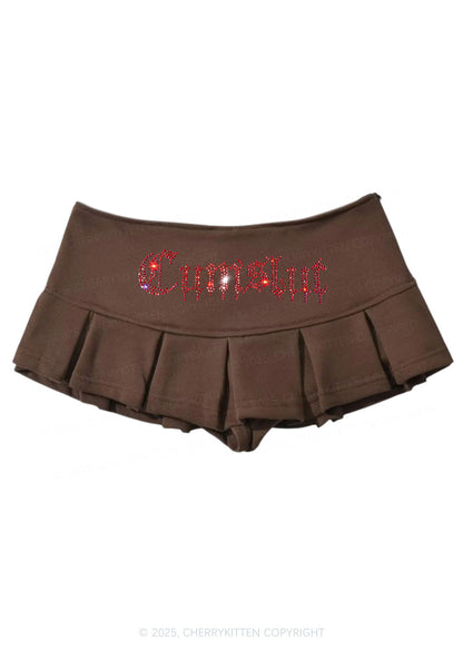 Rhinestone Cxmslxt Y2K Mini Pleated Skirts Cherrykitten
