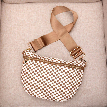 Layla Woven Checkered Crossbody Sling Bag