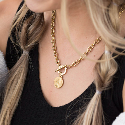 Coin Accent Chain Necklace