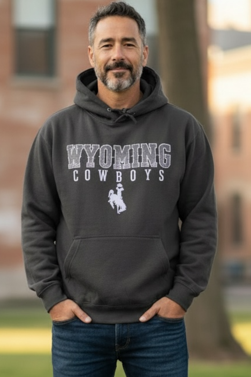 Wyoming Cowboys_Black/Gray Hoodie