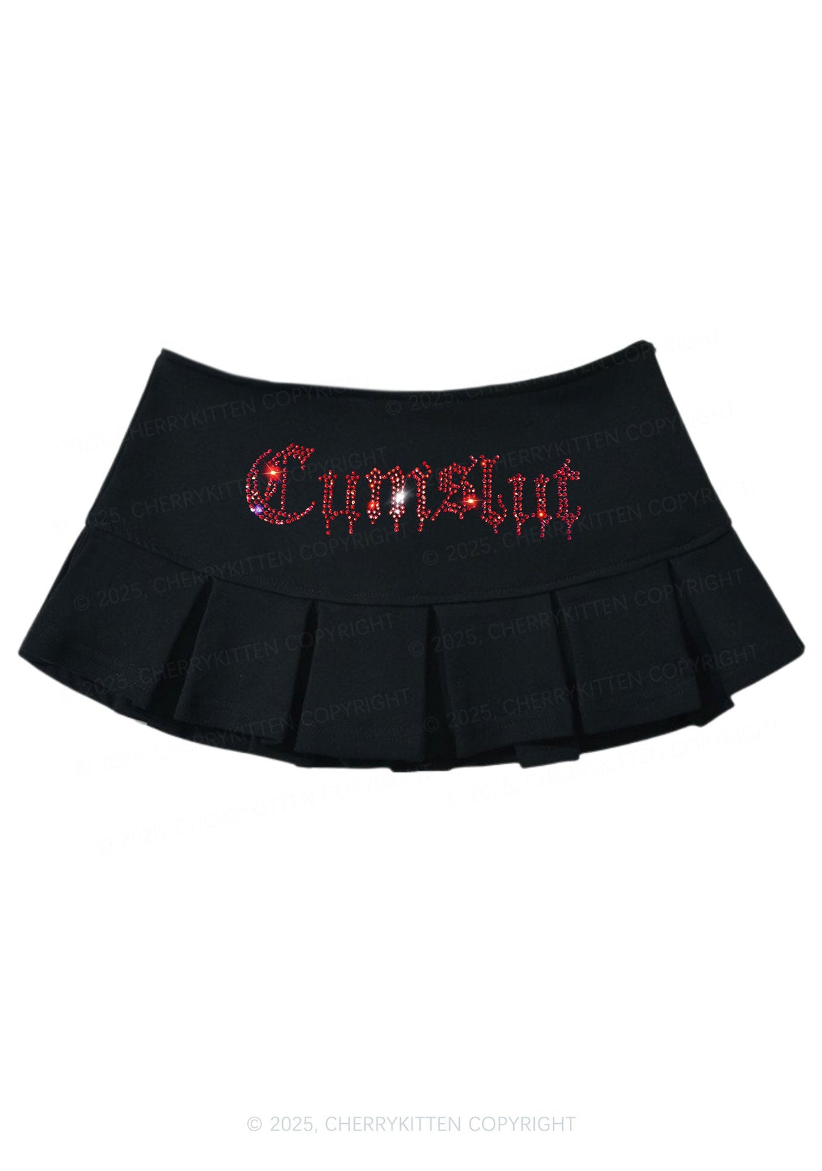 Rhinestone Cxmslxt Y2K Mini Pleated Skirts Cherrykitten