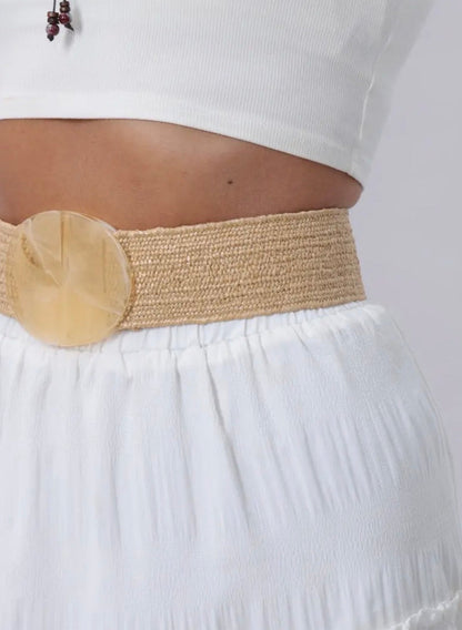 Resort Eco Chic Woven Belt with Buckle