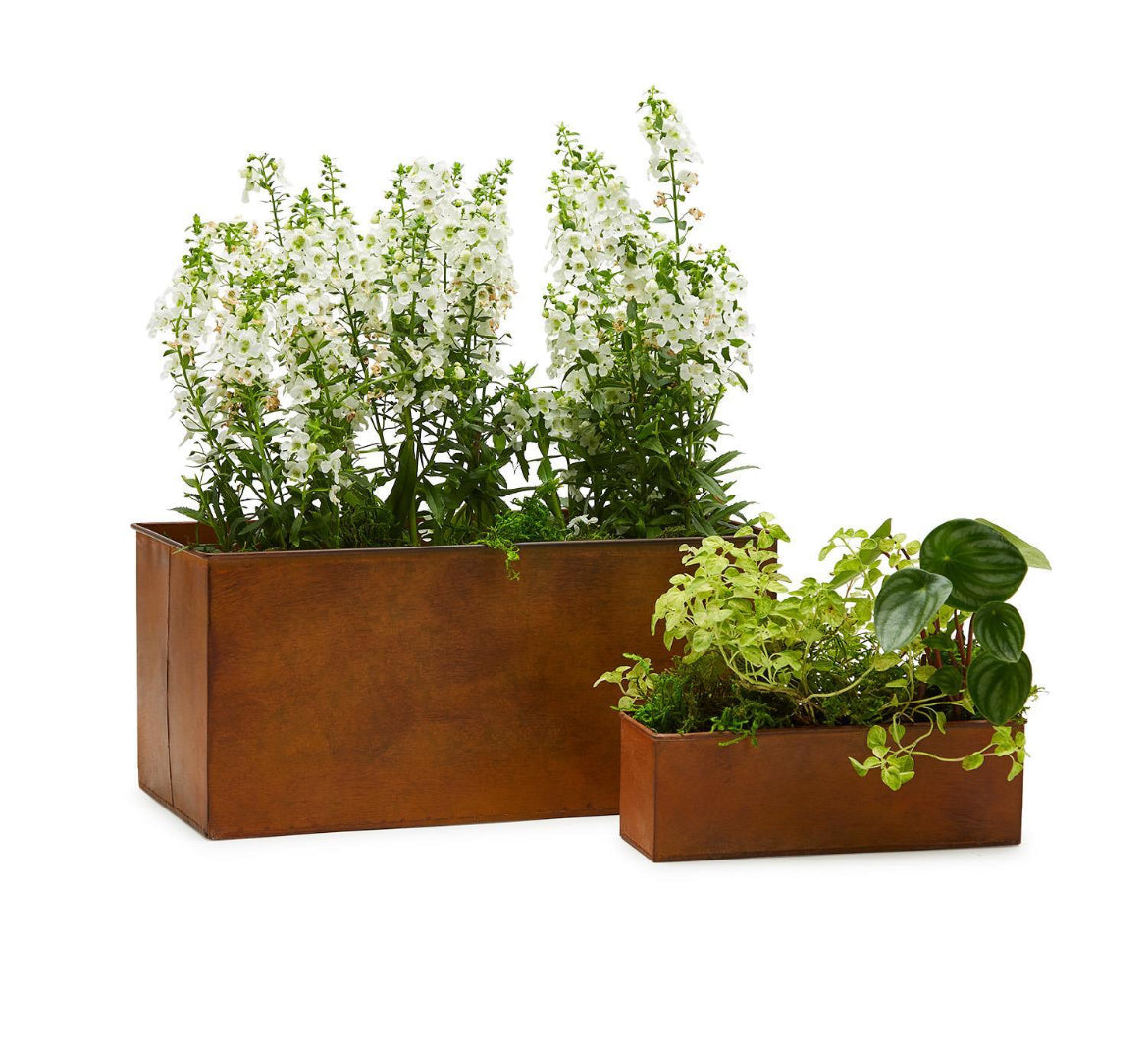 Set of Four Metal Window Boxes