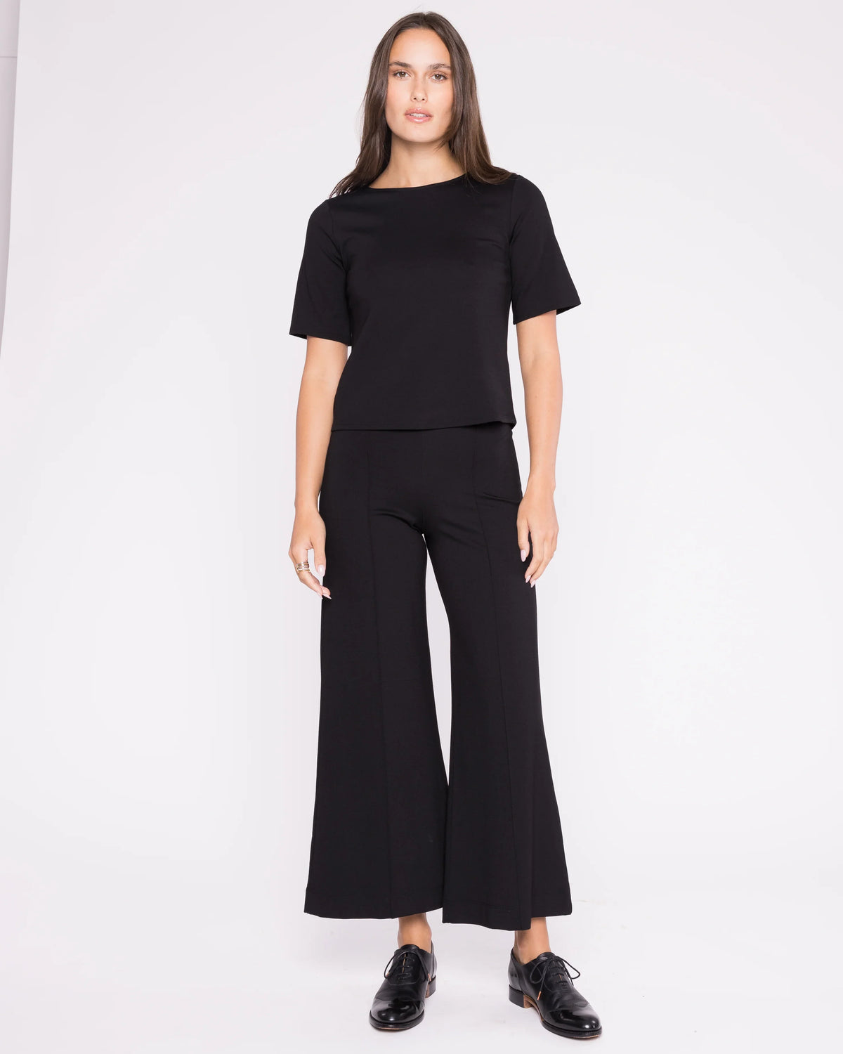 Ponte Knit Cropped  Wide Leg