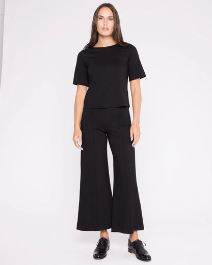 Ponte Knit Cropped  Wide Leg