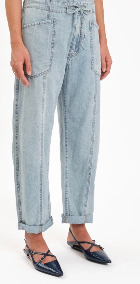 Villa Drawstring Barrel Jean-Wild Card