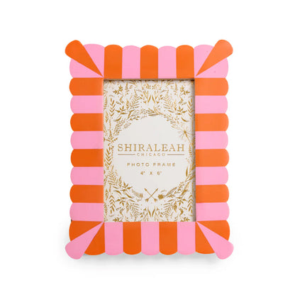 Viva 4" X 6" Scalloped Picture Frame, Orange