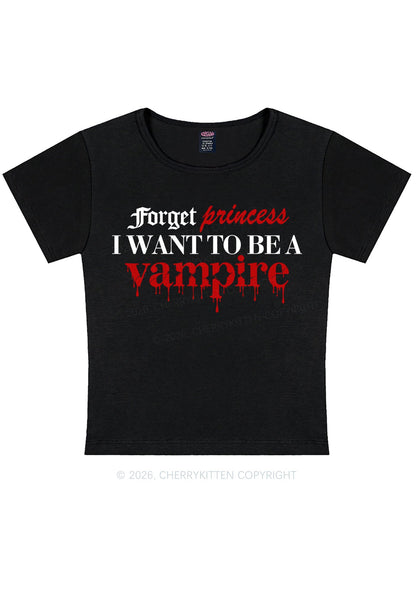 Halloween Want To Be Vampire Y2K Baby Tee Cherrykitten