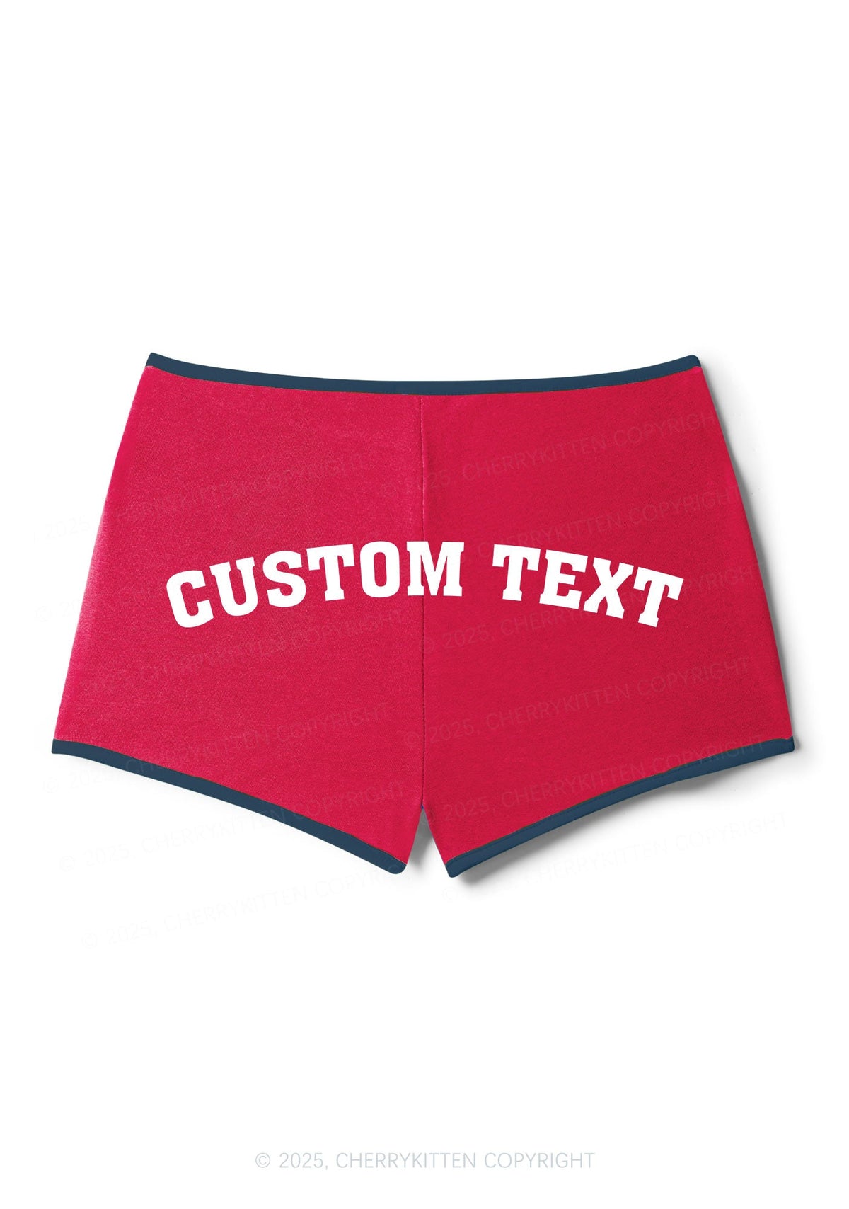 Custom Text Y2K Contrast Mini Shorts Cherrykitten