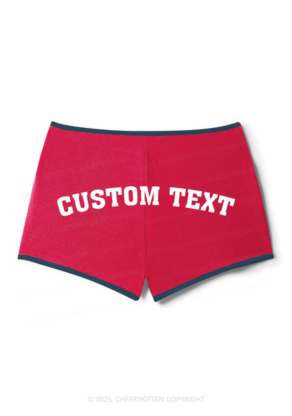 Custom Text Y2K Contrast Mini Shorts Cherrykitten