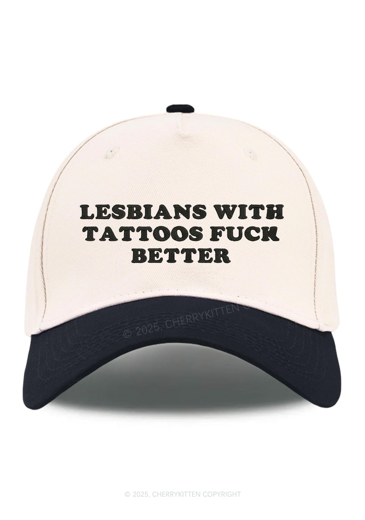 Embroidered Lesbians With Tattoos Pride Y2K Color Block Baseball Cap Cherrykitten