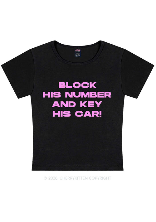 Block His Number Y2K Baby Tee Cherrykitten