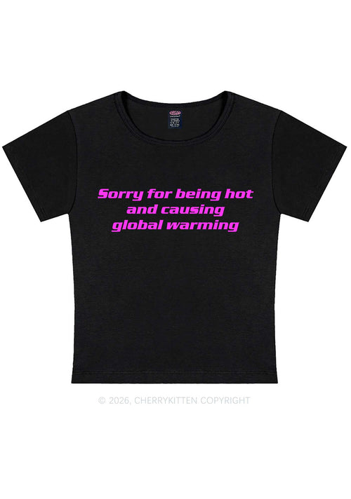 Sorry For Causing Global Warming Y2K Baby Tee Cherrykitten
