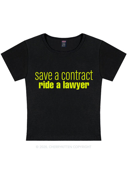 Save Contract Ride Lawyer Y2K Baby Tee Cherrykitten