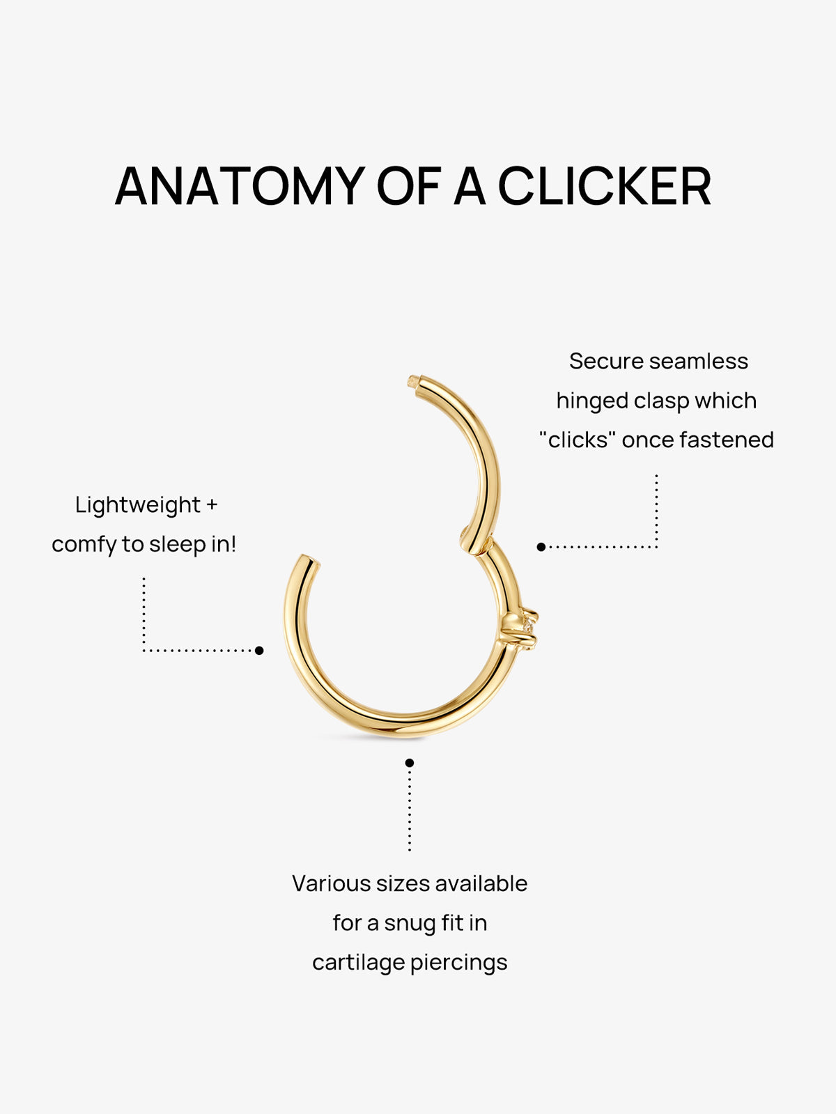 KOSINER 14K Solid Gold Classic Lab-Grown Diamond Hoop