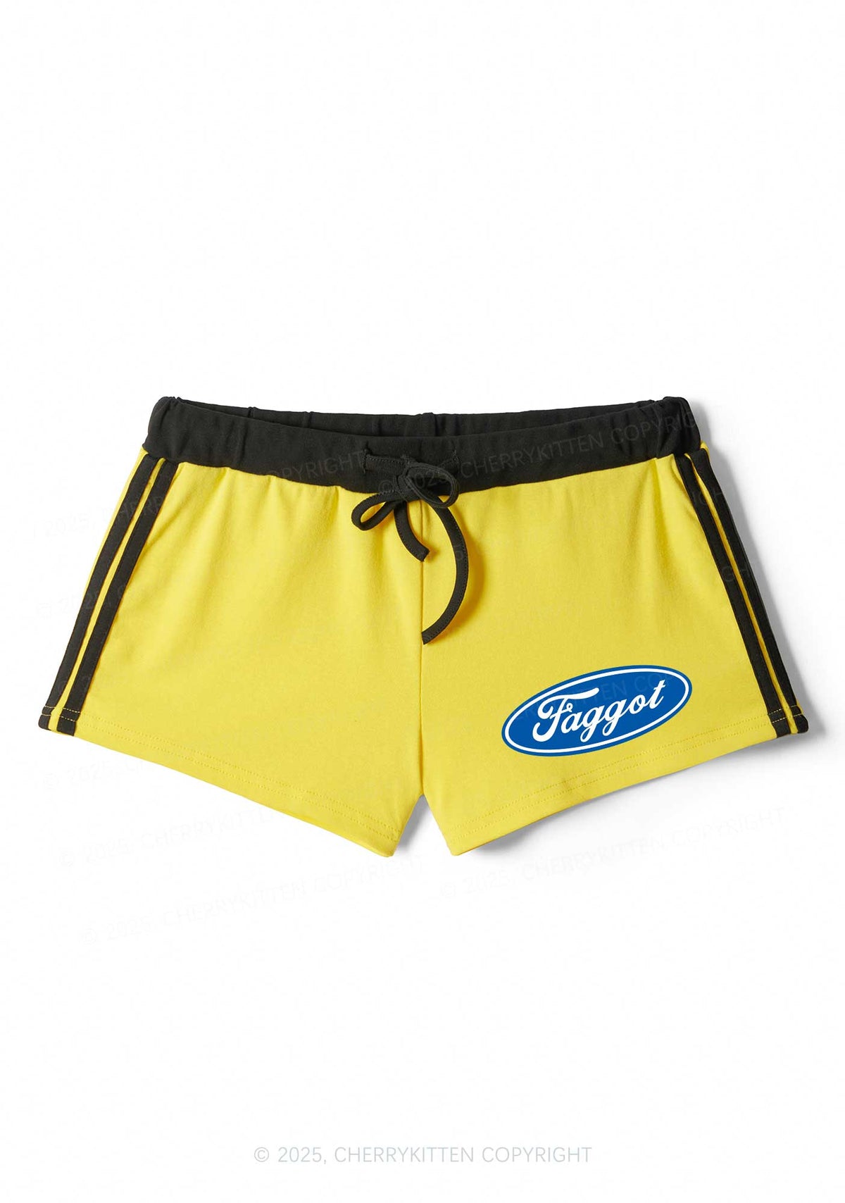 Faggot Pride Y2K Drawstring Mini Shorts Cherrykitten