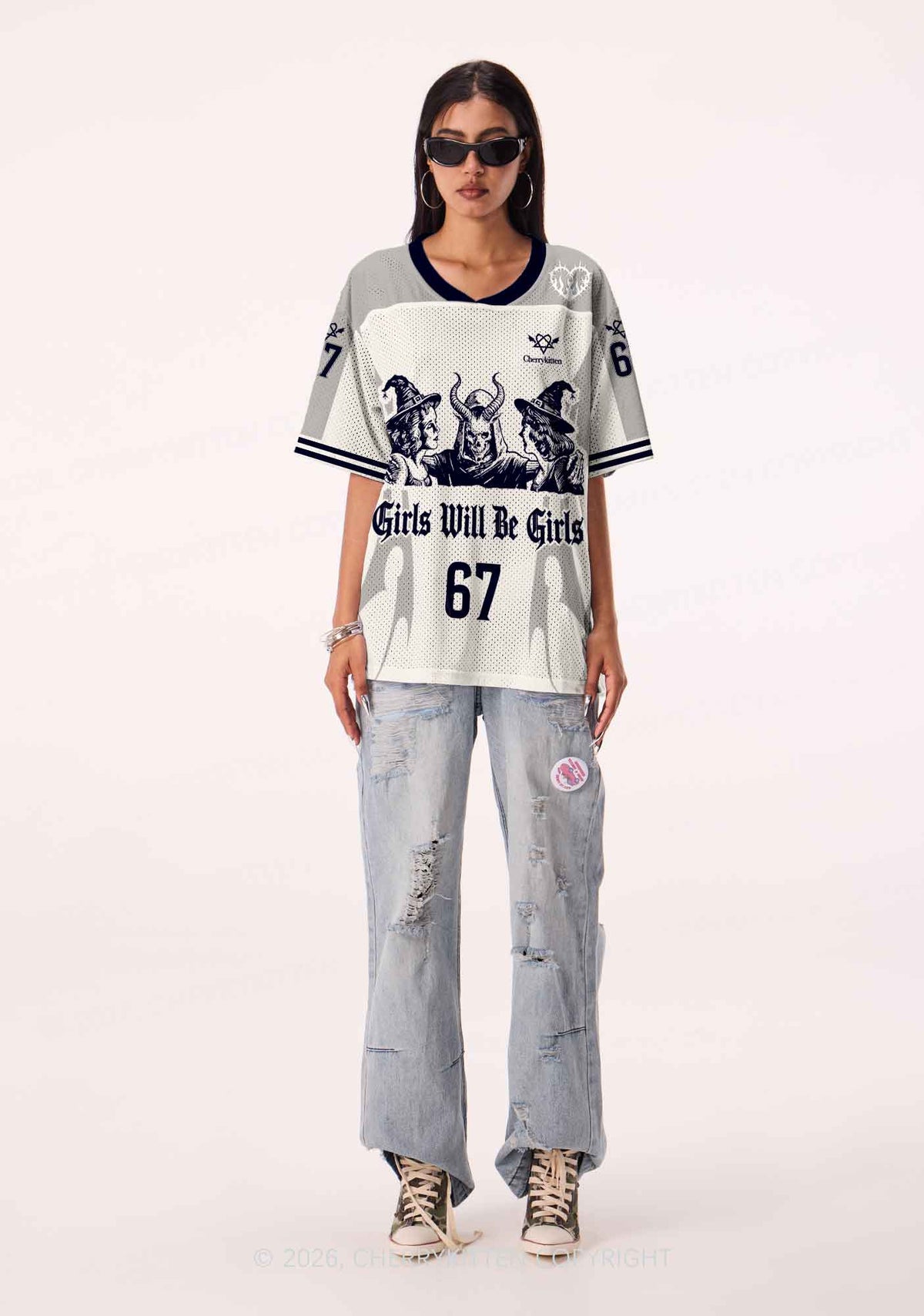 Halloween Witch Girl Y2K Sport Jersey Shirts Cherrykitten