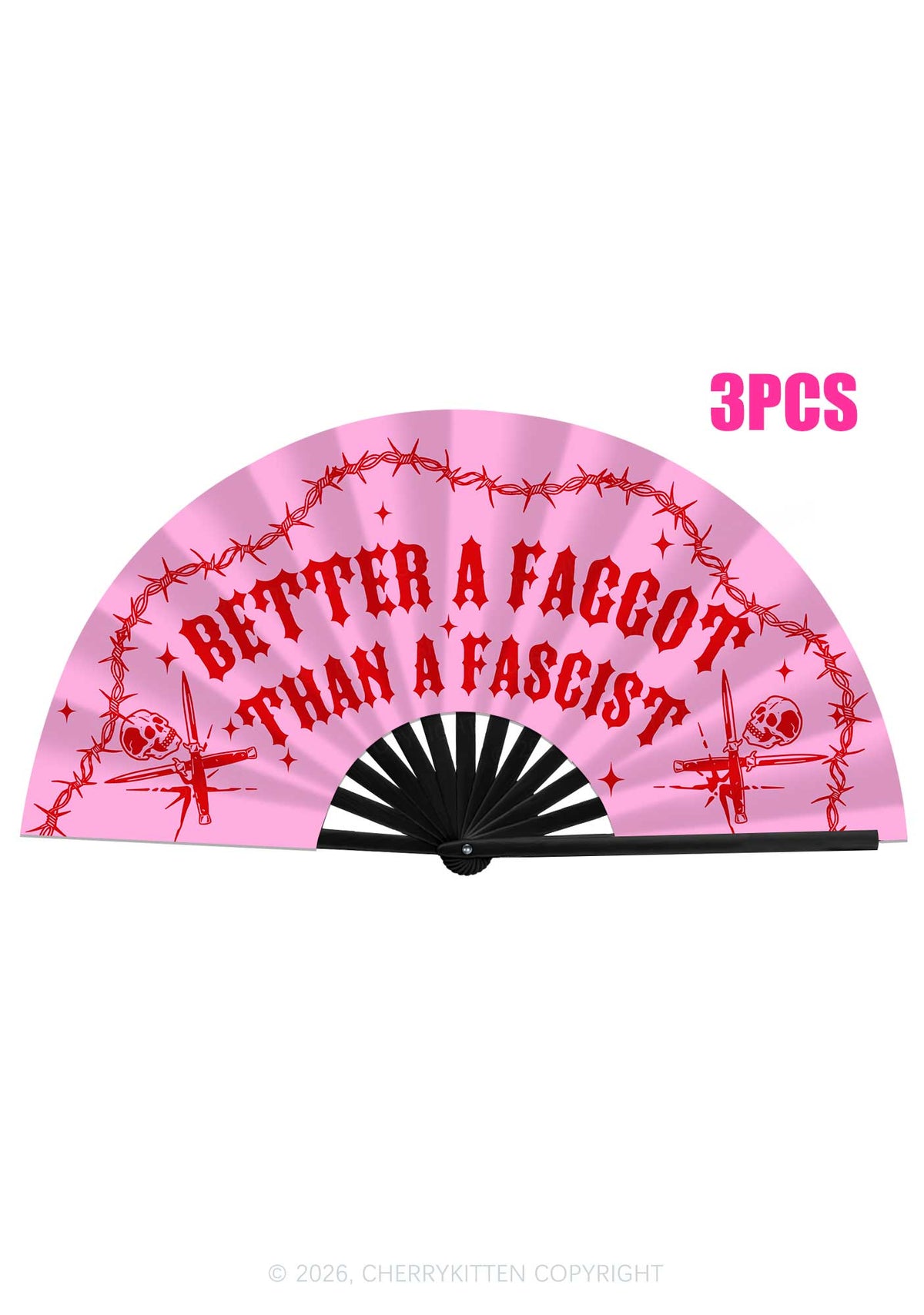 Better A Faggot Pride Y2K Rave Hand Fan Cherrykitten