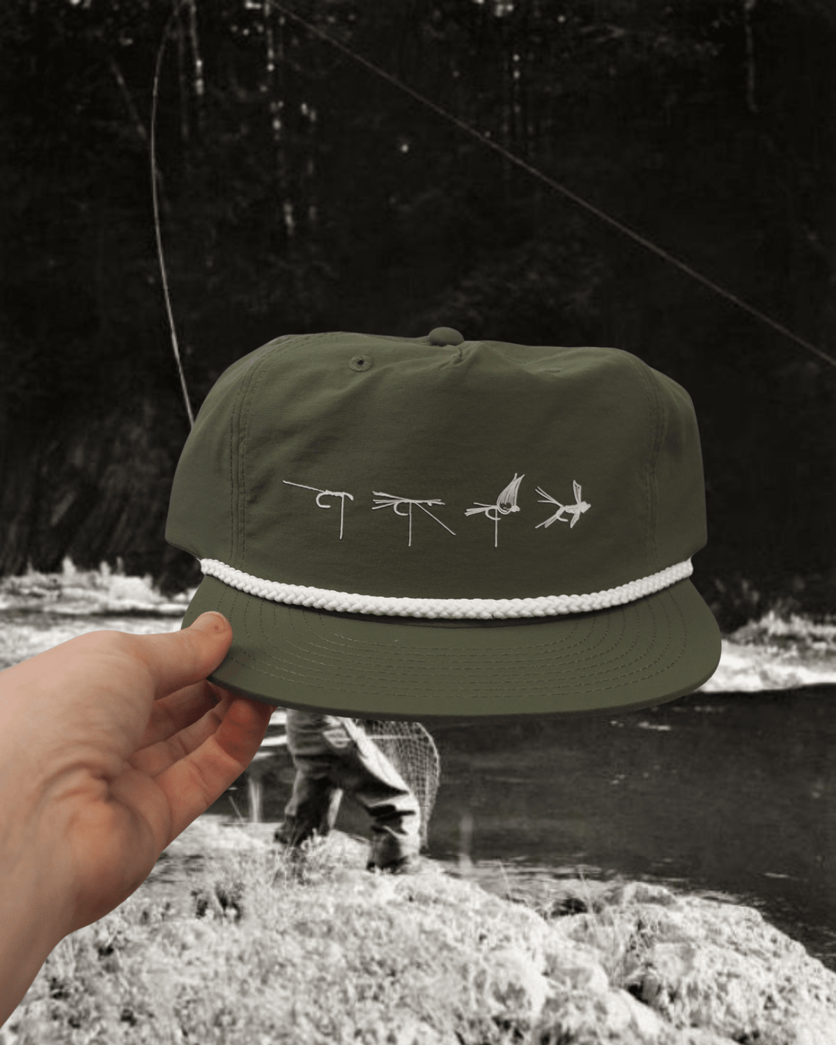 "Fly Tie" Surfer Cap in Green