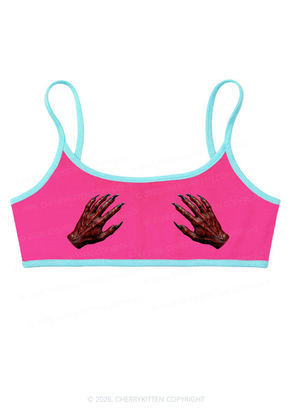 Halloween Satan Hands Y2K Super Crop Cami Cherrykitten