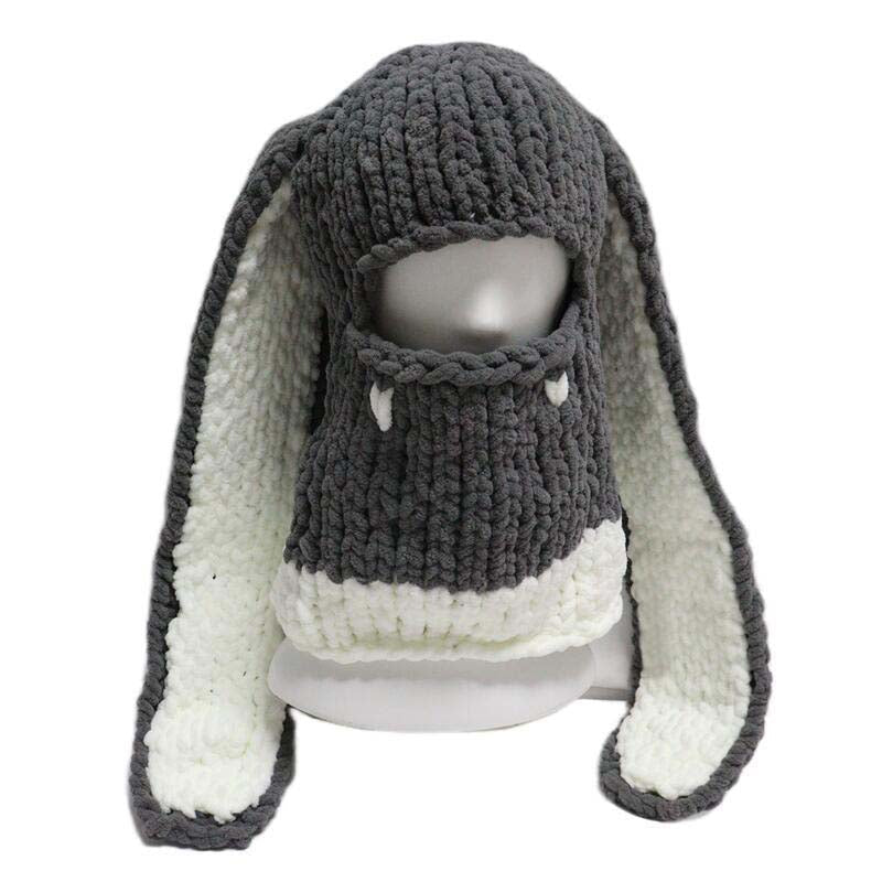 Halloween Balaclava Rabbit Ears Y2K Hand Knitted Hat