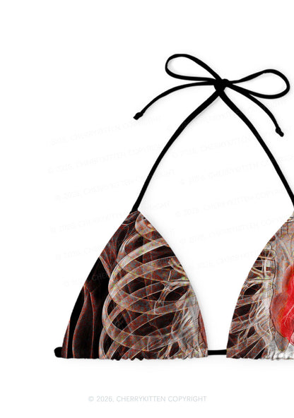 Halloween Anatomical Skeleton Y2K Print Bikini Set Cherrykitten