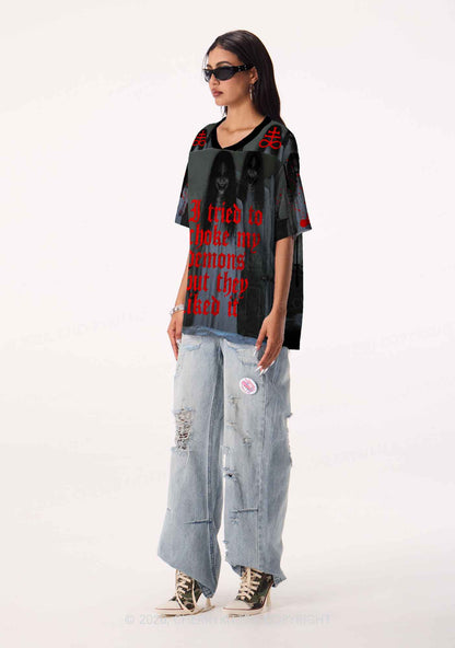 Halloween Choke Demons They Liked Y2K Sport Jersey Shirts Cherrykitten