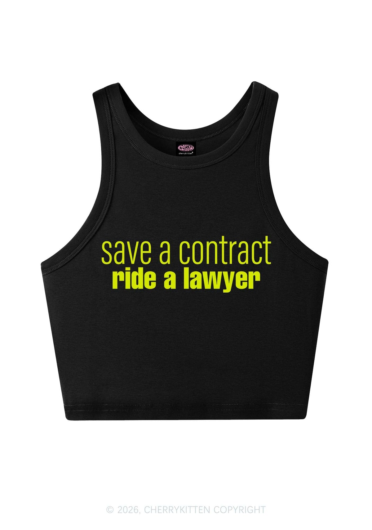 Save Contract Ride Lawyer Y2K Crop Tank Top Cherrykitten