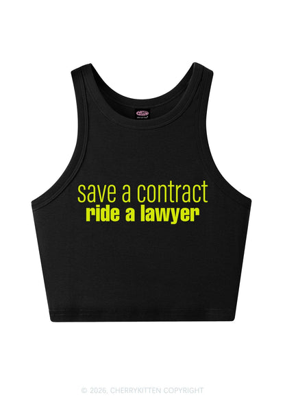 Save Contract Ride Lawyer Y2K Crop Tank Top Cherrykitten