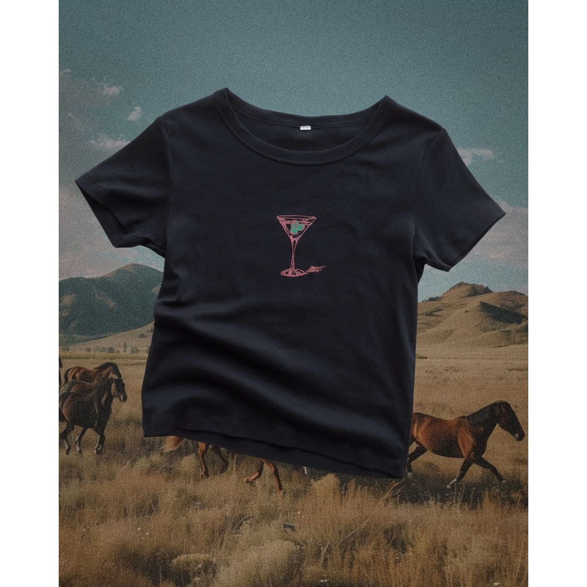"Montana Martini" Baby Rib Tee