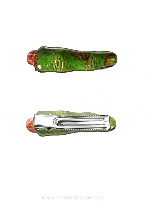 Halloween Zombie Finger Y2K Acrylic Duckbill Hair Clips Cherrykitten