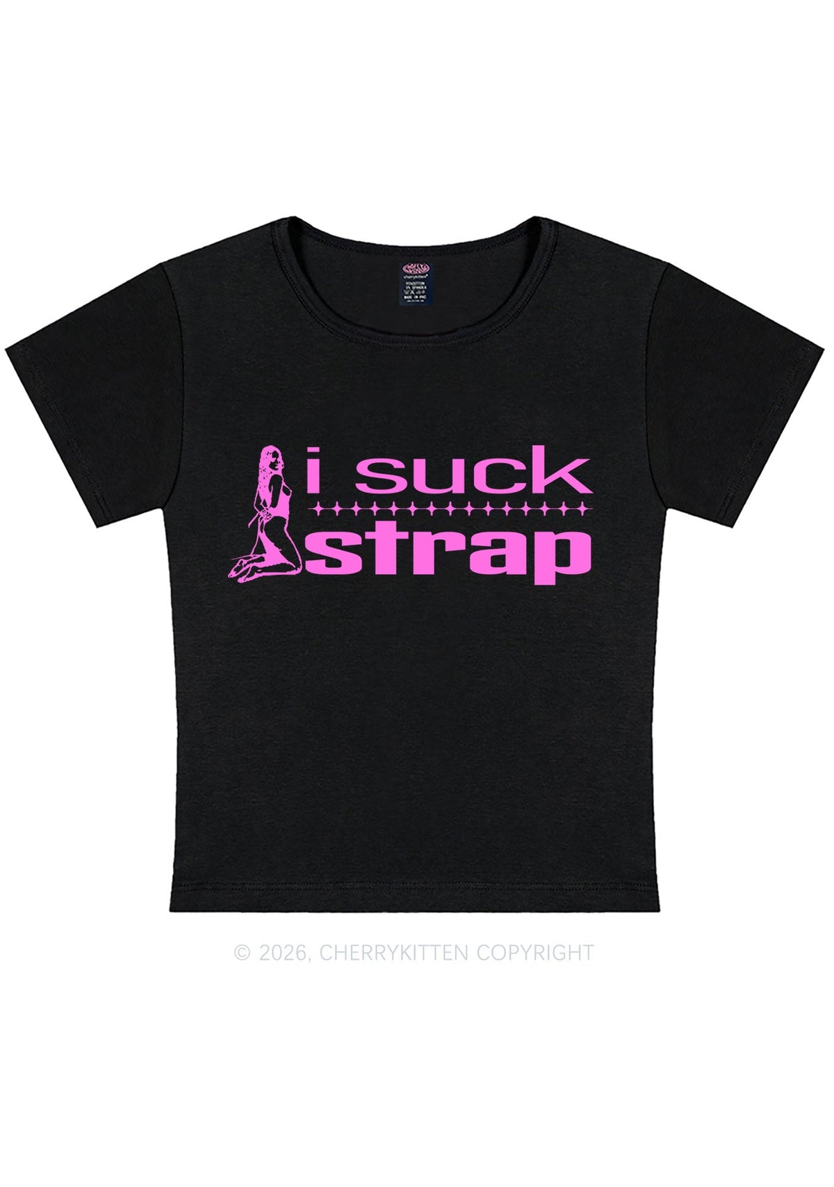 I Suck Strap Y2K Baby Tee Cherrykitten