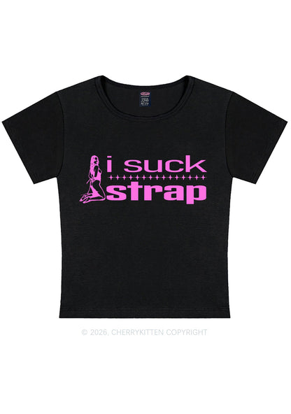 I Suck Strap Y2K Baby Tee Cherrykitten