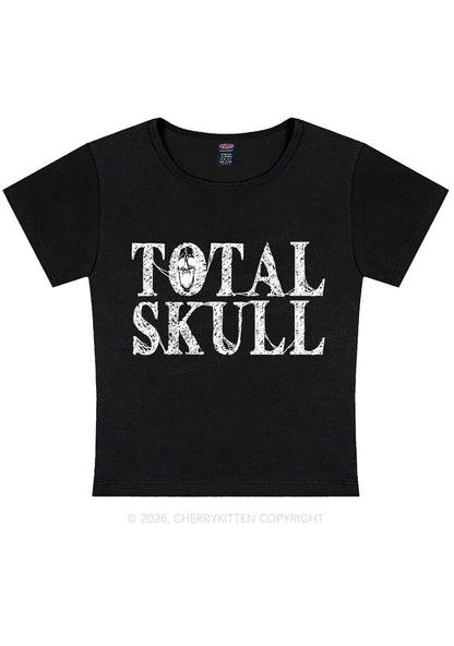 Halloween Total Skull Y2K Baby Tee Cherrykitten