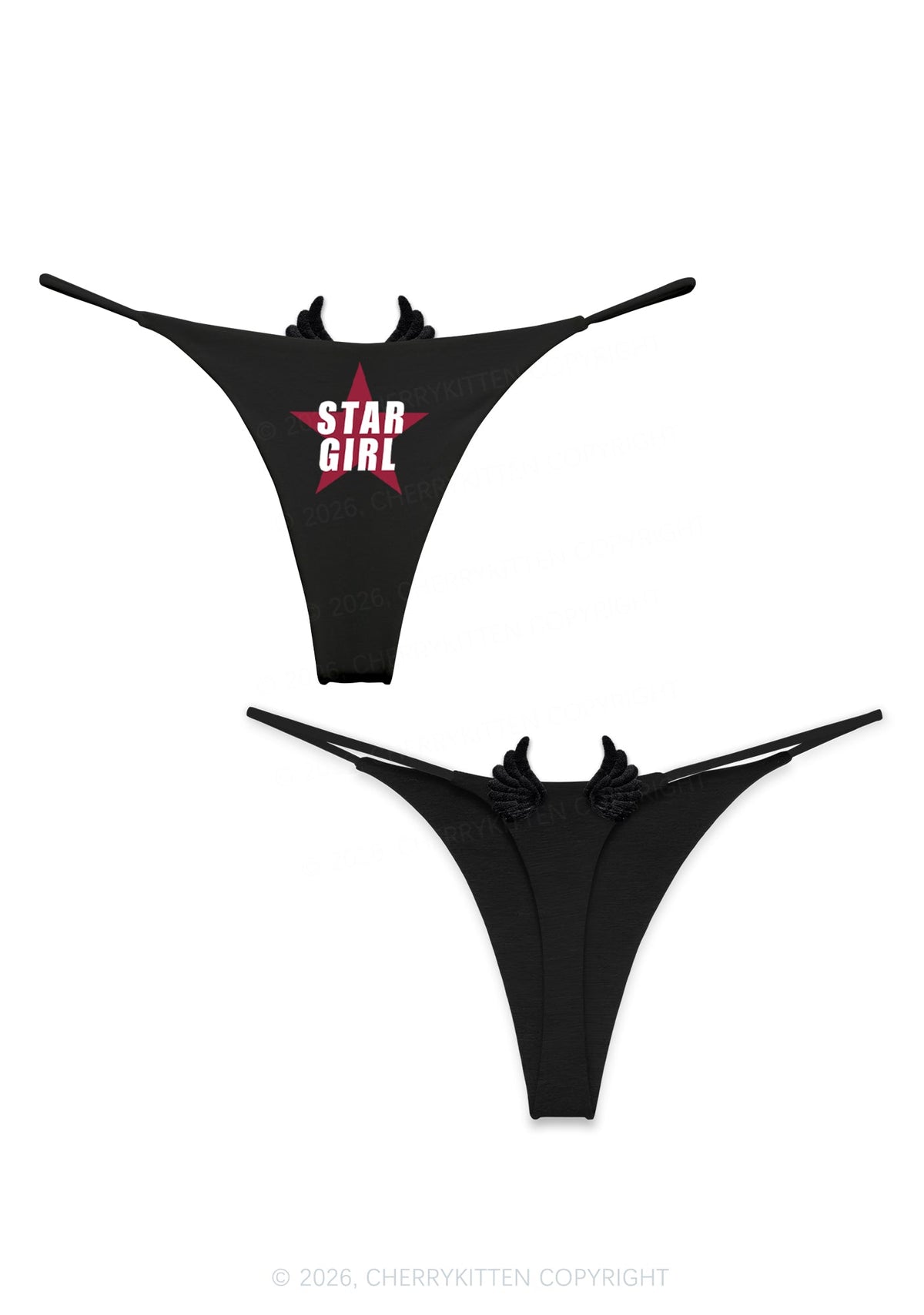 Star Girl Y2K Goth Angel Wings Bikini String Thong Cherrykitten