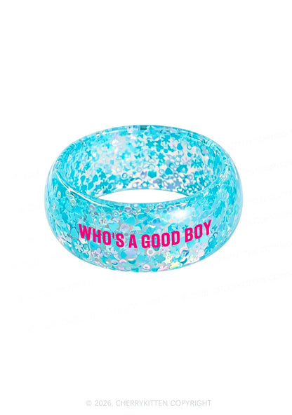 Whos A Good Boy Y2K Cuff Bangle Cherrykitten