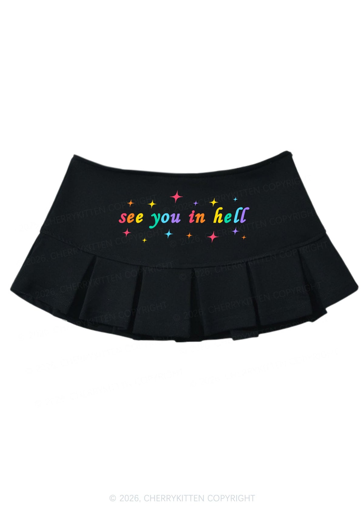 See You In Hell Pride Y2K Mini Pleated Skirts Cherrykitten