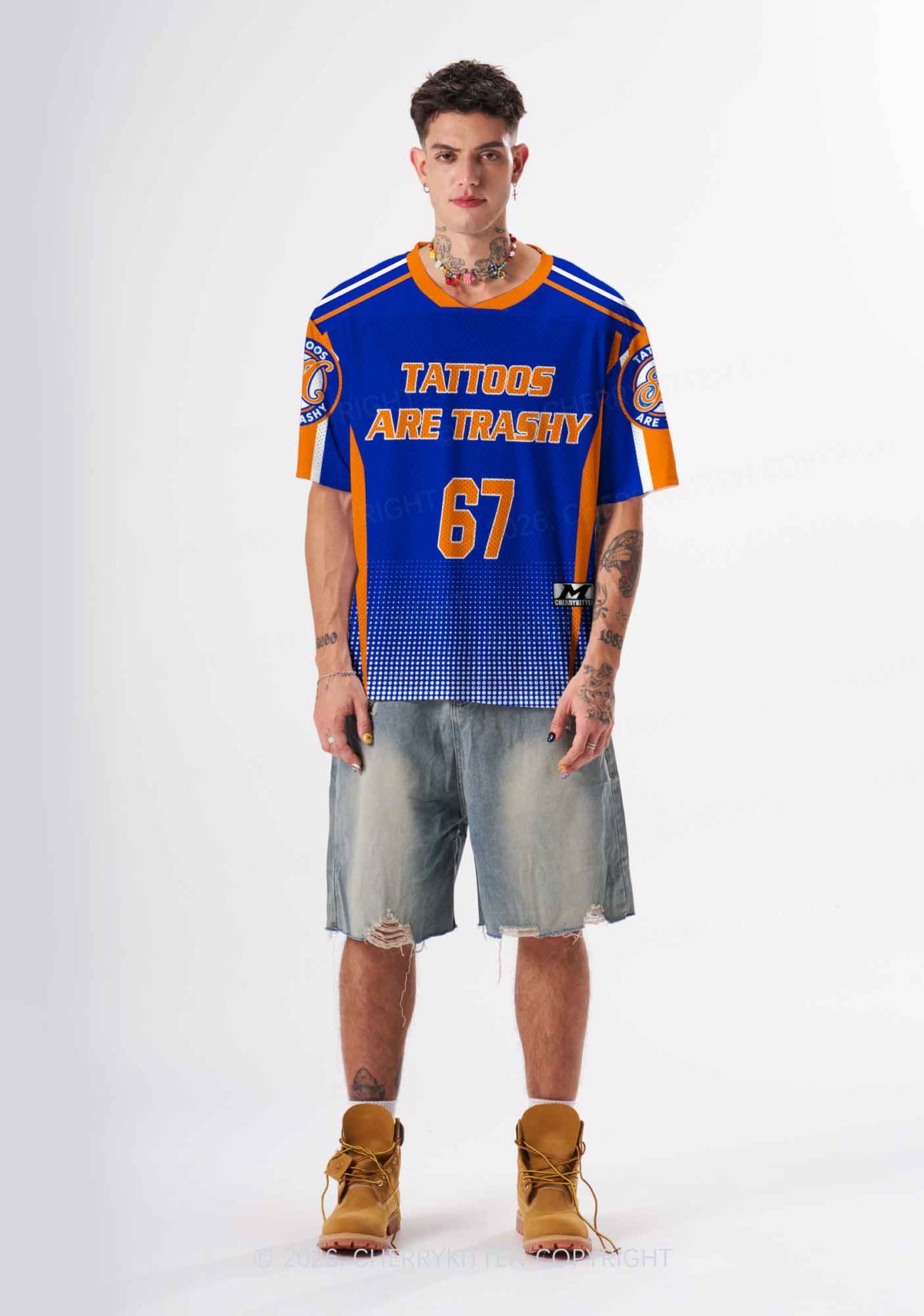 Blue Tattoos Are Trashy Y2K Sport Jersey Shirts Cherrykitten