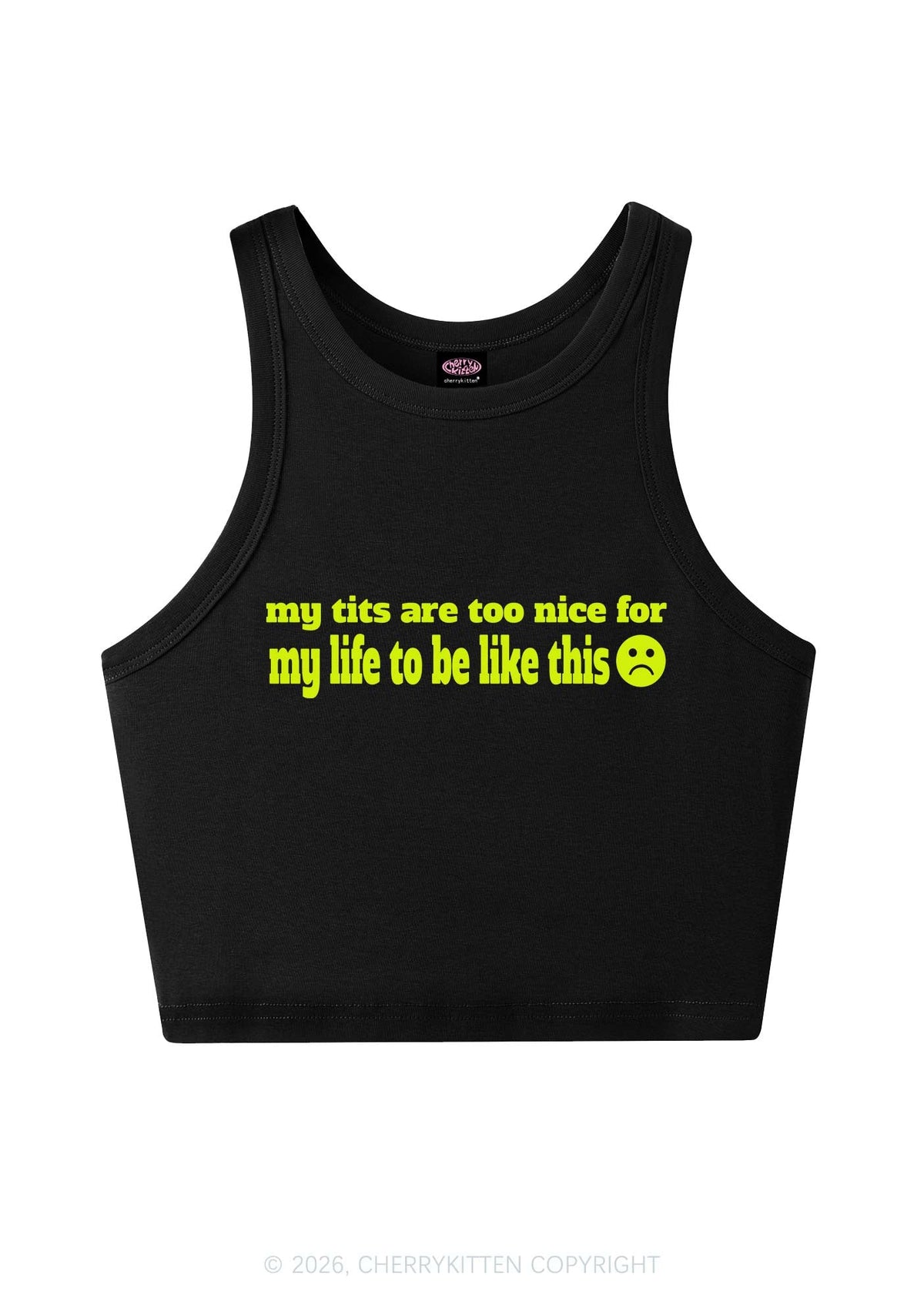 My Txts Are Too Nice Y2K Crop Tank Top Cherrykitten