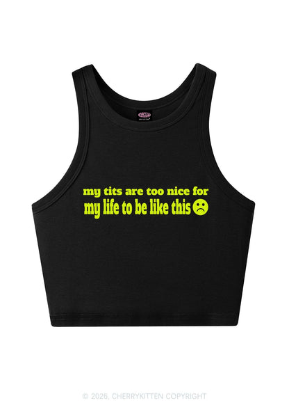 My Txts Are Too Nice Y2K Crop Tank Top Cherrykitten