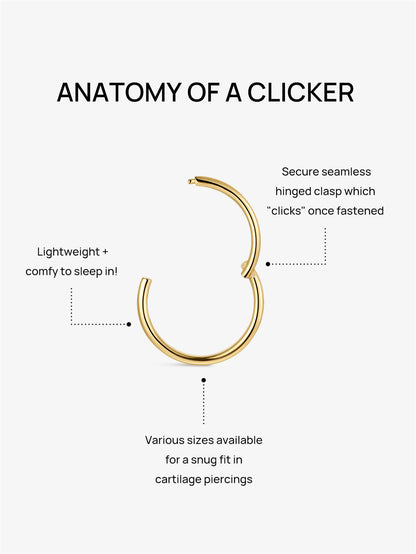 KOSINER 14K Solid Gold 18G (1.0mm) Hoop