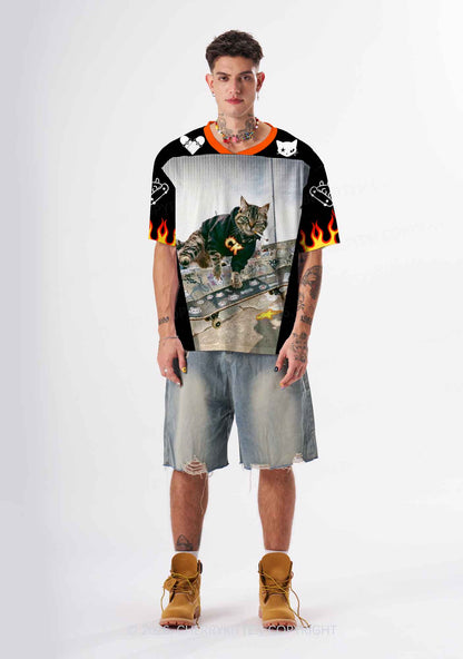 Smoking CK Cat Skateboard Y2K Sport Jersey Shirts Cherrykitten