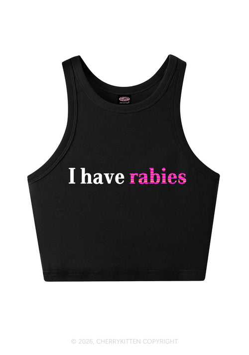 I Have Rabies Y2K Crop Tank Top Cherrykitten
